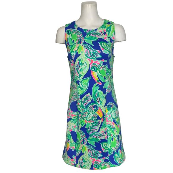 Lilly Pulitzer Mila Shift Dress S Beckon Blue Wake Up Call - Picture 1 of 12